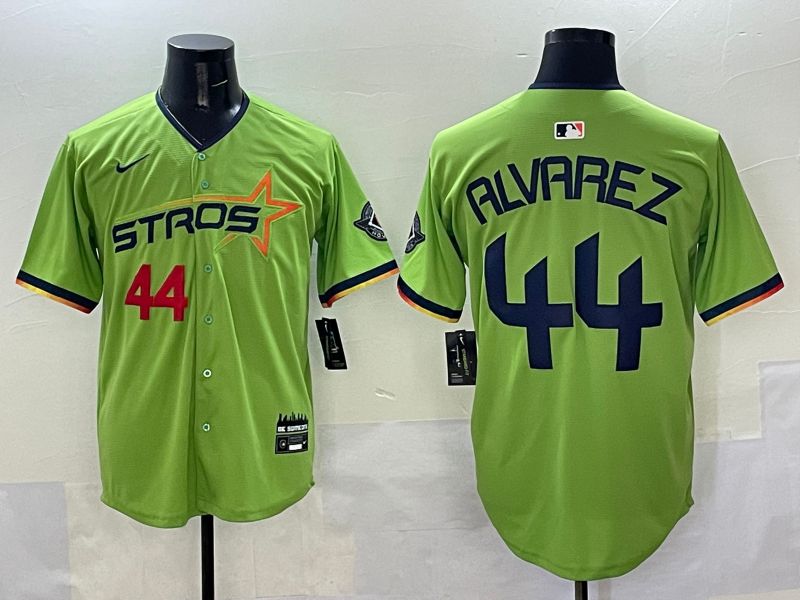 Men Houston Astros 44 Alvarez Green three generations Joint Name 2025 Nike MLB Jersey style 2